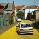 yellow street with traffic